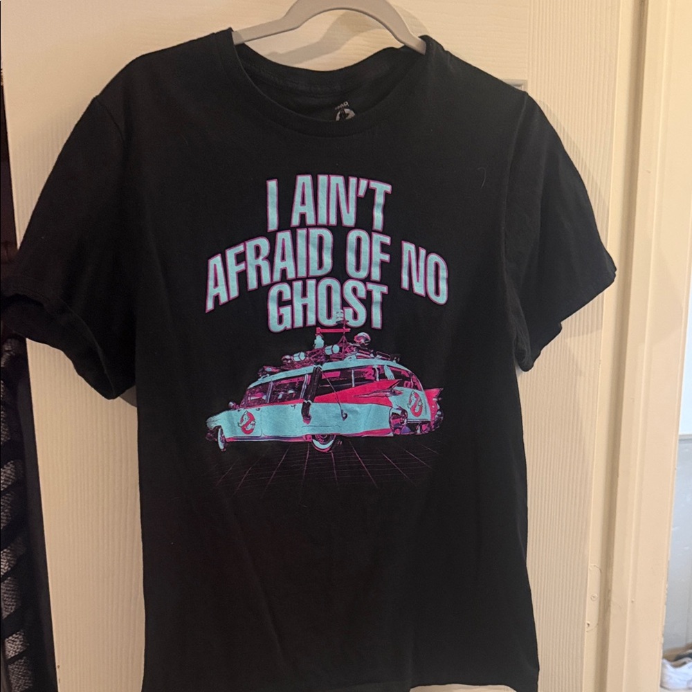 Black Graphic Tee "I Ain't Afraid of No Ghost"